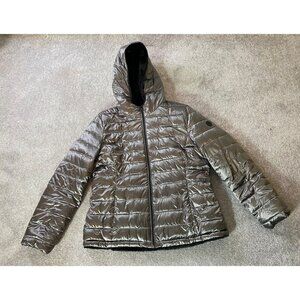 Andrew Marc Reversible Jacket Silver & Black Faux Fur Jacket Large